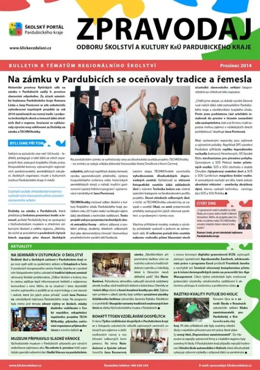 Zpravodaj Odboru školství a&nbsp;kultury Krajského úřadu Pardubického kraje – Prosinec 2014