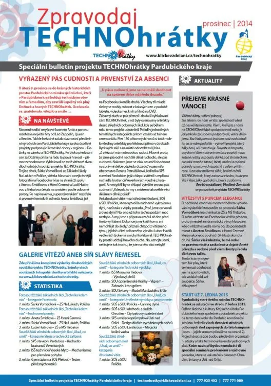 Zpravodaj TECHNOhrátky č. 7 – prosinec