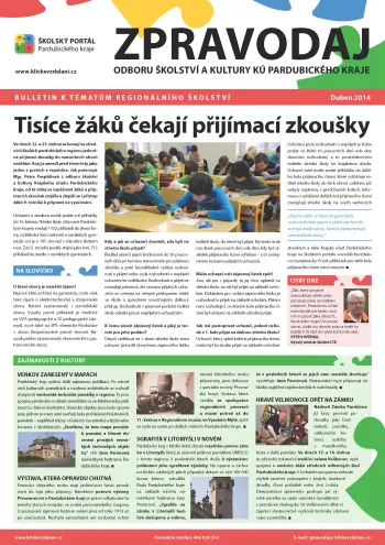 Zpravodaj Odboru školství a&nbsp;kultury Krajského úřadu Pardubického kraje – Duben 2014